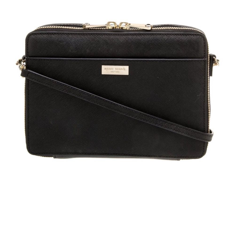HENRI BENDEL “IPad Mini Crossbody” Black Leather